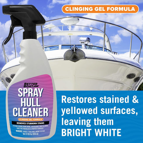 22oz Sailboats, Fiberglass Boat Hull Cleaner, Gel Marine-Grade Stain Remover & Restorer, Deck Cleaner for Boats