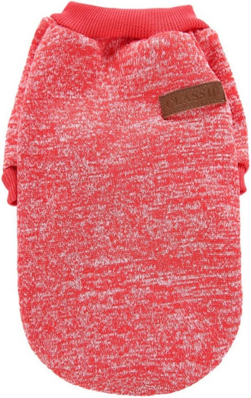 Jecikelon Red Dog Sweater for Small Dogs XXS XS, Soft Winter Clothing Warm Outfit for Puppies, Cat Apparel