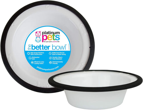 Platinum Pets Switchin Stainless Steel Cat/Dog Bowl, Pearl White, Small