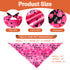 Agroon 3PCS, 6 Dog Valentines Bandana XLarge Pattern Sweetheart Scarf for Boy and Girl, Red Pink Black Triangle