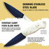 Stainless Steel Hunting Knife with Sheath, Sharp Skinning Knife with Resin Handle, Handmade 8" Small Fixed Blade Knife, Full Tang Survival Knife for Outdoor Camping, EDC Belt Knife for Men by HUNTLUX