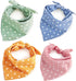 4PCS Spring Dog Bandanas, Cute Soft Cotton Puppy Scarfs, Washable Daily Handkerchief for Small Medium Large Pets