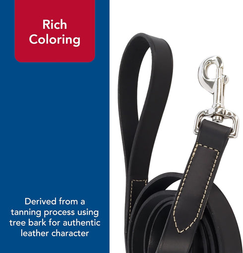 Coastal Pet Circle T Oak Tanned Leather Dog Leash - Durable Full-Grain Leather, Tan, 3/8" x 6'