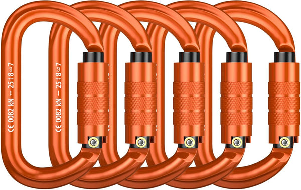 FVW CE Certified Auto Locking Climbing Carabiners, Professional 25KN (5620 lbs) Heavy