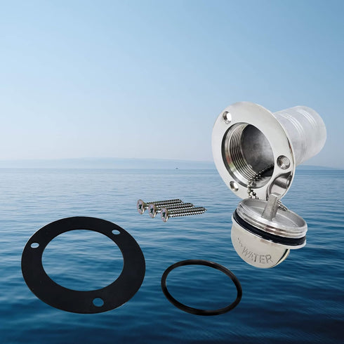 SHENGHUISS Boat Deck Fuel/Gas/Water/Waste Fill/Filler Tank Key, Marine 316 Stainless Steel Deck Filler for Yacht Caravan