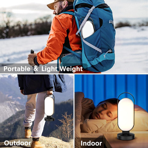 Hapfish Rechargeable Solar Camping Lantern, 5000mAh LED Lights, Waterproof Dimmable Camping Essentials