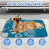 Generic 28" X22" Dog Cooling Mat Indoor Ice Silk Rabbit Mat Pineapple Palm Motif Pet Cooling Bed Washable Cool Pet Pad