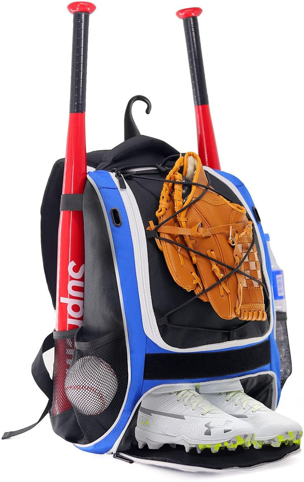 WOLT Youth Baseball Bag - Bat Backpack for T-Ball & Softball Equipment, Large Compartment for Helmet & Accessories