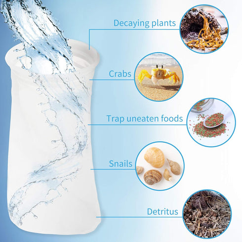 ZCONIEY Filter Socks, 180 Micron, 4 Inch Opening x 14 Inch Long, Aquarium Nylon Filter Bags, 3 Pack