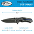 SZCO Supplies 8'' Police Flag Assisted Open Liner Lock EDC Folding Knife - Black/Blue (300552-PO)