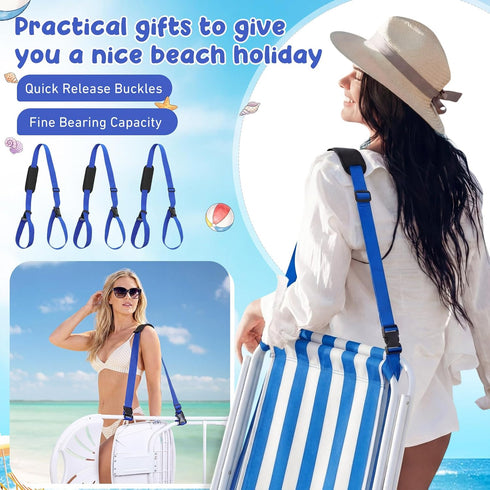 Backpacking Sanwuta Adjustable Beach Chair Carry Strap Camping Chair Straps for Shoulder Folding Beaches Foldable Bikes