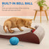 FluffyDream Cat Scratcher, Infinity Shape Curved Scratching Pad House Bed Furniture Protector, Brown, Bone + Bell