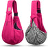 TOMKAS Dog Sling Carrier, Adjustable Strap for Small Dogs, Rose Red, Zipper Pocket for 3-10 lbs