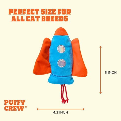 5, Interactive Catnip Cat Plush Toy, Space Travel Theme, for All Breed Size Cats (Spacecraft)