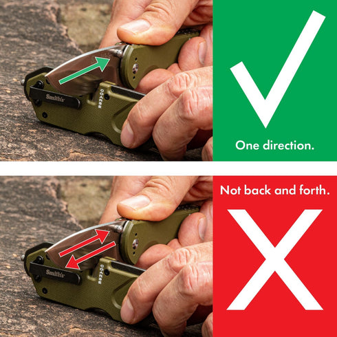 Smith’s 50981 Pocket Pal Tactical Knife Sharpener - OD Green, 2 Stage Sharpener & Diamond Rod, Compact