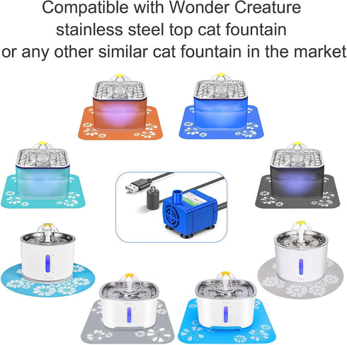 Wonder Creature Cat Water Fountain Pump, Replacement Pump for Round, Cubic, and Crystal Cat Water Fountain