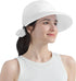 SUN CUBE Women Wide Brim Sun Hat for Outdoor UV Protection, Convertible Zip-Off Beach Hat Ponytail Visor