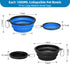 Kytely Large Collapsible Dog Bowl 2 Pack, 34oz Foldable Dog Travel Bowls, Portable Dog Water Food Bowl with Clasp, Pet Cat Feeding Cup Dish for Traveling, Walking, Hiking (Black+Blue)