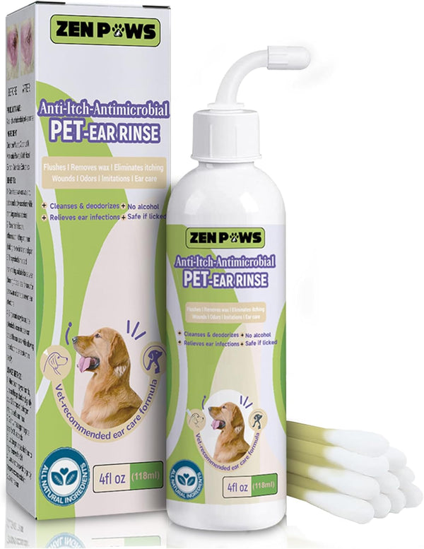 Dog and Cat Ear Cleaner Solution - Advanced Veterinary Formula Ear Drops, Remove Wax, Relieve Itchiness