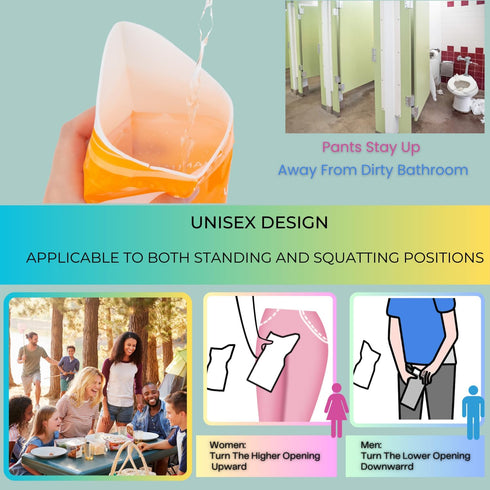 Urine Bag Pee Bag, 12/24 Packs 700ML Disposable Urinal Bag for Travel and Emergency Use