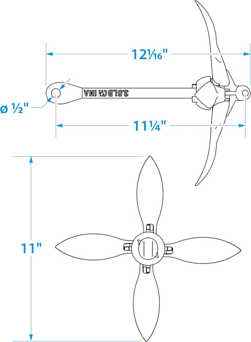 Seachoice Folding Grapnel Anchor - For Small Craft and Dinghies, Multiple Sizes