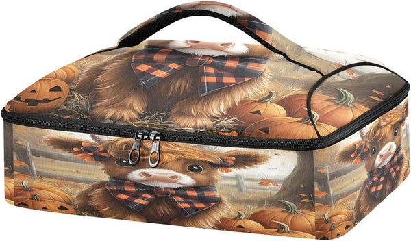 ALAZA Insulated Casserole Carrier for Hot or Cold Food, Baby Highland Cow