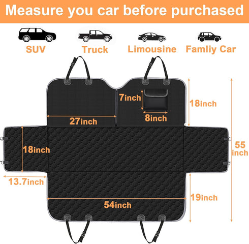 2026 600D Hammock Mancro Dog Car Seat Cover for Back Seat, Upgraded Heavy Duty Waterproof & Scratch-Resistant Dog