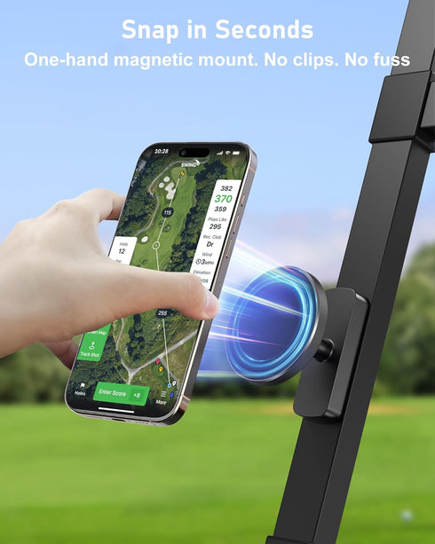 NINEFATICS 12-17, 20X N52 Magnetic Golf Cart Phone Holder, Phone Mount Compatible with MagSafe iPhone Dual Magnets