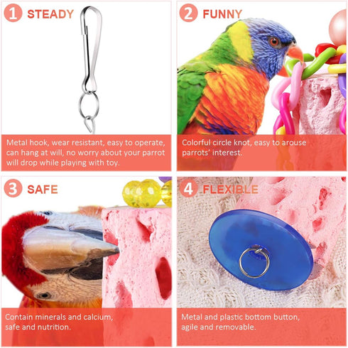POPETPOP 2 Pcs Bird Chewing Toys - Beak Grinding Stone for Parakeet Treats, Teeth Grinding Chew Toy for Parrot,