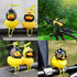wonuu Yellow Rubber Duck Toy Car Ornaments, Squeeze Duck Dashboard Decorations with Propeller Helmet for Bicycle Horns