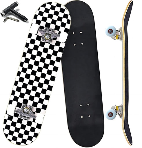 Pro Complete Skateboards 31"x8" for Beginners Girls Boys Kids Youths Teens, 7 Layers Canadian Maple