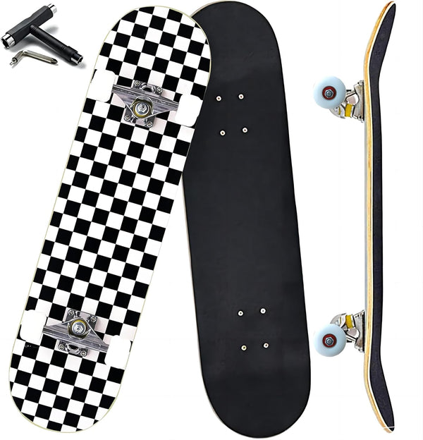 Pro Complete Skateboards 31"x8" for Beginners Girls Boys Kids Youths Teens, 7 Layers Canadian Maple