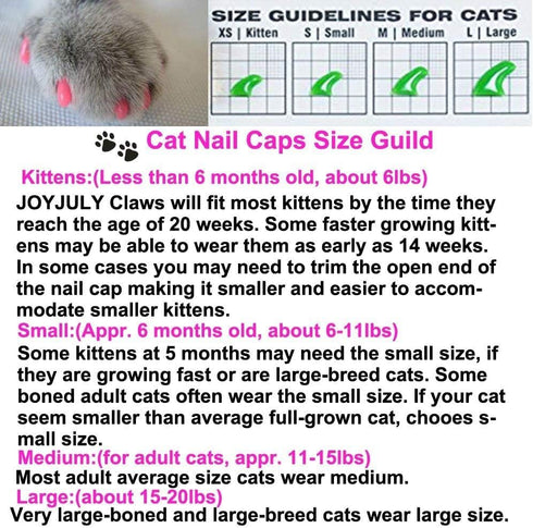 140pcs Cat Nail Caps - Kitten Caps 4 Glitter Colors + Colorful Cat Nails Caps Covers + Adhesive Glue