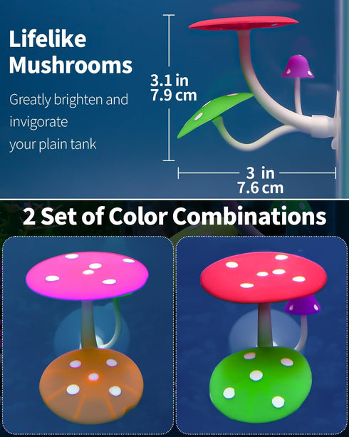Uniclife Betta Mushroom Hammock - Soft Aquarium Rest Bed with Suction Cup, 2 Pack