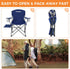 300LBS FUNDANGO Folding Padded Camping Chair, Portable Outdoor Full Back Lawn Arm Chair with Side Table Cup Holder Side