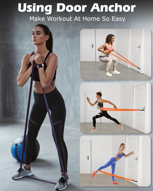 Zacro Resistance Bands, 6 Resistance Levels Pull Up Assistance Bands for Men & Women, Heavy Duty Set with Door Anchor