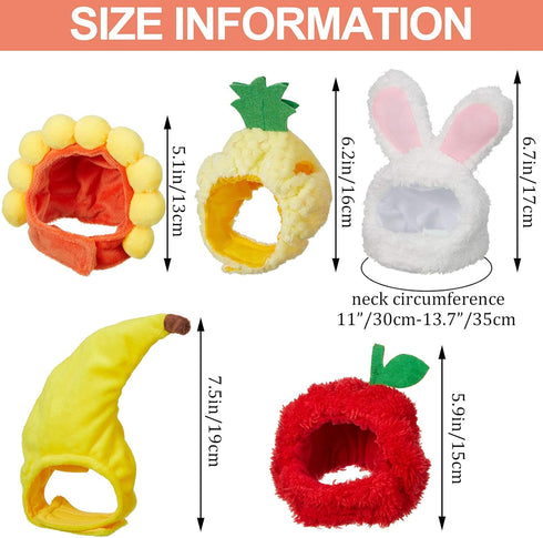 Weewooday 5 Pieces Cat Costume - Easter Bunny Hat Outfit with Ears for Funny Cat and Small Dogs Kitten Puppy Party