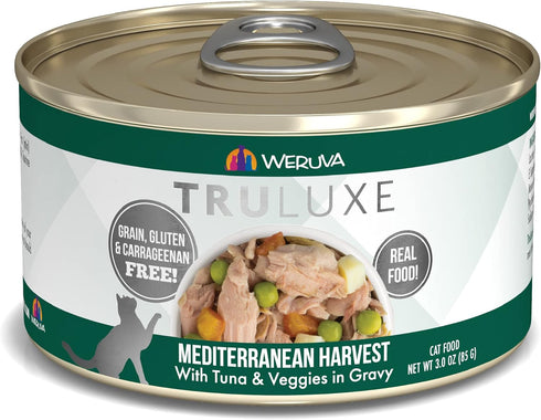 Weruva TruLuxe Cat Food, Mediterranean Harvest with Tuna, Whole Meat & Veggies in Gravy, 3oz (Pack of 24)