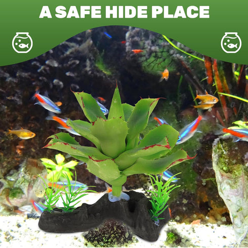 Cabilock Artificial Plants for Reptile Terrarium Dcor, Spider Box with Faux Flame Rose Plant, Lifelike Reptile Habitat
