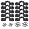 Kayak Pad Eye Deck Loops Tie Down with Screws for Kayak Rigging, 10Pcs, Black