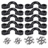 Kayak Pad Eye Deck Loops Tie Down with Screws for Kayak Rigging, 10Pcs, Black