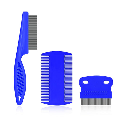 3 Packs Flea Comb for Dogs, Tick Comb, Flea Comb for Cats, Lice Comb, Dandruff Comb, Kitten Flea Comb, Fine Tooth Hair