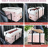 15lbs-Pink Center Console Dog Car Seat for Small Dogs,PU Leather Small Dog Car Booster Seat,Washable Foldable with Safe
