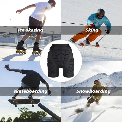 Tentock 3D Protective Hip Shorts for Snowboarding | Butt Padded Safety Impact EVA Protection, XL