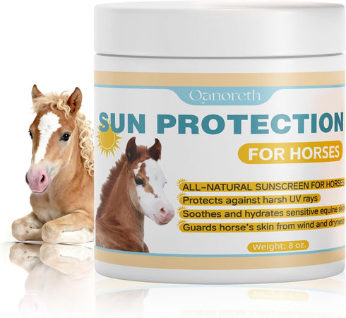 Qanoreth Horse Sunscreen for Nose & Sensitive Pink Skin Natural Sunscreen for Horses