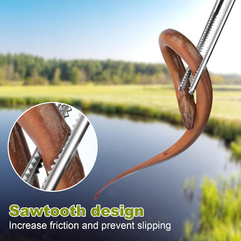 Heavy Duty 15" Snake Feeding Tongs, Extra Long Stainless Steel Tweezers for Reptiles, Snakes, Fish Aquariums, Tank