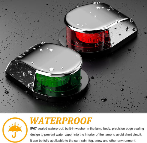 4'' 12V Sailboat (1 1Green, PSEQT Boat Navigation Lights Red Green LED Marine Bow Stern Port Starboard Signal Sailing