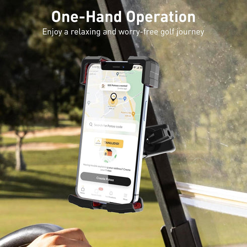 Golf Cart Phone Mount Holder for iPhone/Galaxy/Google Pixel, Universal Phone Holder for EZGO, Club Car, Yamaha Golf