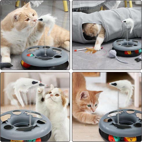 TSEB4TEP 10.5 Inch Set Cat Tunnel, Indoor Cat Toy, Roller Track Cat Toy, Collapsible S-Shaped Play Tube, Diameter Maze