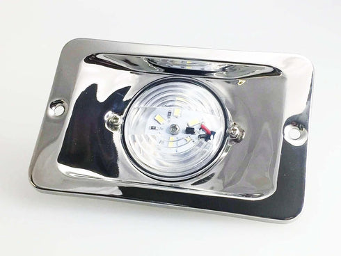 Pactrade Marine 5 Inches LED Transom Interior Stern Light, Rectangular SS 304 Flush Mount for Fishing Boat